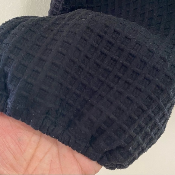 Max Studio Sweater Women’s Size Medium Black Cowl Neck Pullover waffle knit - Picture 8 of 15